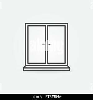 Symbol oder Zeichen für Vektor für dünne Linien im geschlossenen Fenster Stock Vektor