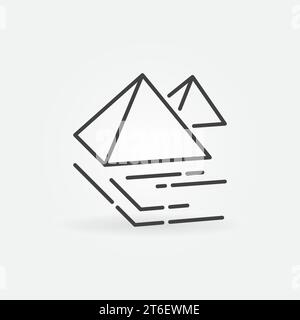 Gizeh Ägyptische Pyramiden Vektorkonzept lineares Symbol oder Logo-Element Stock Vektor