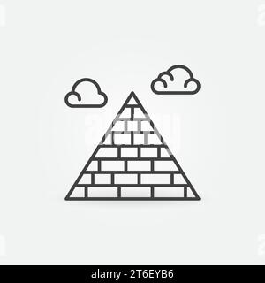 Ägypten Pyramidenvektorkonzept Minimalsymbol oder Zeichen im Umrissstil Stock Vektor