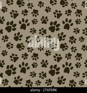 Animal Paw druckt nahtloses Muster oder Hintergrund des Vektorkonzepts Stock Vektor