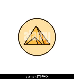 Gelber Kreis mit Ägypten Pyramiden Vektor Konzept farbiges Symbol oder Symbol Stock Vektor