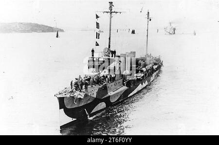 USS O'Brien (DD-51) in Dazzle Camouflage, 1918 Stockfoto