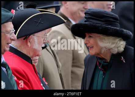 London, Großbritannien. November 2023. Image © lizenziert für Parsons Media. 09/11/2023. London, Vereinigtes Königreich. Die Königin besucht das 95. Jahr der Gedenkstätte. Ihre Majestät die Königin besucht das 95. Jahr des Field of Remembrance in Westminster Abbe, London. Foto: andrew parsons/Alamy Live News Stockfoto