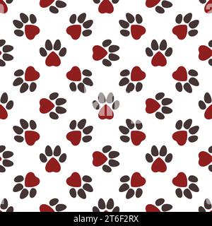 Tierfußabdrücke Muster-Vektor-Konzept netter nahtloser Hintergrund Stock Vektor