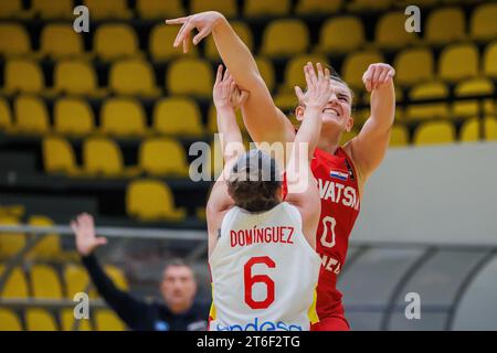 Split, Kroatien. November 2023. Mihaela Lazic aus Kroatien, der am 9. November 2023 in der Gripe Sporthalle die FIBA Women's EuroBasket 2025 Qulifiers Gruppe ausduftet, Ein Spiel der 1. Runde zwischen Kroatien und Spanien. In Split, Kroatien. Foto: Zvonimir Barisin/PIXSELL Credit: Pixsell/Alamy Live News Stockfoto