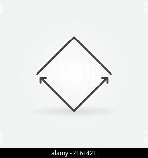 Konzept des Vektors für Winkelmessung Kontur des minimalen Symbols oder Symbols Stock Vektor