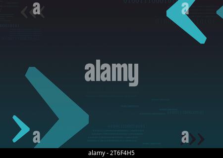 Mehrere kräftige, hellblaue Pfeile wurden zufällig auf einem tiefblauen Hintergrund verstreut und erzeugen einen starken Kontrast. Stockfoto