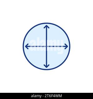 Kreismessung Vektorkonzept einfaches farbiges Symbol oder Zeichen Stock Vektor