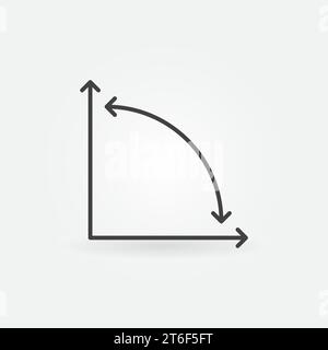 Rechtwinkliger Vektor, dünne Linie, 90 Grad Konzept, minimales Symbol oder Symbol Stock Vektor