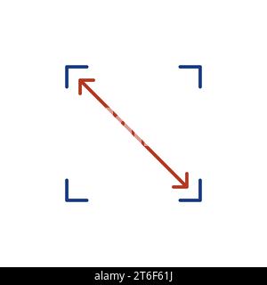 Skalierungsvektor dünne Linien Konzept farbiges einfaches Symbol oder Symbol Stock Vektor