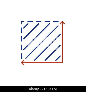 Rechtwinkliger Vektor quadratisches Konzept farbiges Symbol oder Designelement Stock Vektor