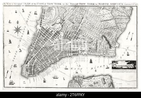 Alter Plan von New York. Von Taylor und Roberts, Pub. In London, 1797 Stockfoto