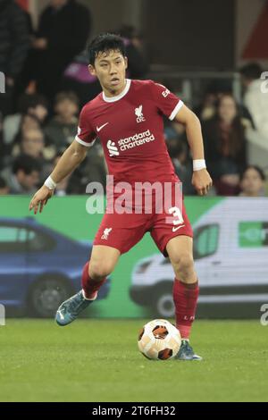 Wataru Endo aus Liverpool während der UEFA Europa League, Gruppenspiel E zwischen Toulouse FC und Liverpool FC am 9. November 2023 im Stadion in Toulouse, Frankreich Stockfoto