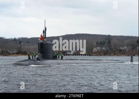 USS South Dakota (SSN-790) am 9. Januar 2019 vor Groton, Connecticut (USA) Stockfoto