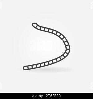 Bandwurm-Kontur-Vektorkonzept minimales Symbol oder Symbol Stock Vektor