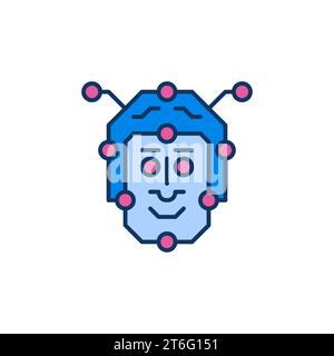 KI-Gesichtsvektor Roboterkopf Konzept farbiges modernes Symbol oder Symbol Stock Vektor