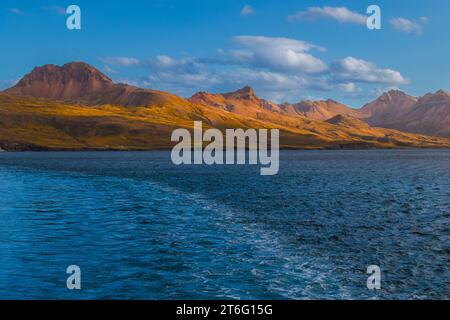 Fjardarheidi-Gebirge in der Nähe von Seydisfjordur, Island Stockfoto
