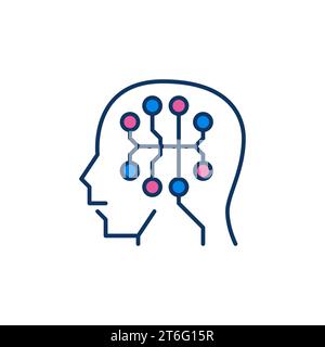 Mit dem KI Digital Brain Vector Concept Farbiges Symbol oder Designelement Stock Vektor