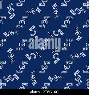 Chat-Bot und Sprechblasen Vektor Online-Chat-Konversation Konzept nahtloses Muster im Umrissstil Stock Vektor