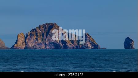 Segeln Sie vorbei an St. Kilda, Nordatlantik Stockfoto