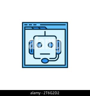 Internet- oder Web-Chatbot-Vektorkonzept farbiges Symbol oder Symbol Stock Vektor