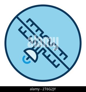 Satellite Prohibition Vektorkonzept blaues modernes Symbol oder Designelement Stock Vektor