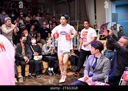 Tokio, Japan. November 2023. Eigoro Akai vor dem Finale des East Japan Rookie of the Year Tournament im Mittelgewicht 2023 in der Korakuen Hall in Tokio, Japan, 3. November 2023. Quelle: Hiroaki Finito Yamaguchi/AFLO/Alamy Live News Stockfoto