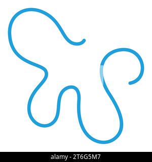 Linie Bakterienvektor Konzept einfaches blaues Symbol oder Zeichen Stock Vektor