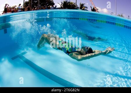 Schwimmer im Wettkampf, Key Largo, Florida Stockfoto