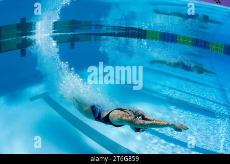 Schwimmer im Wettkampf, Key Largo, Florida Stockfoto