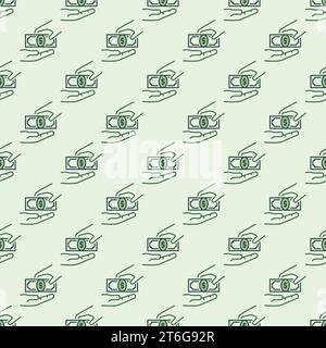 Bribery Vector Hands with Cash Concept farbiges nahtloses Muster Stock Vektor