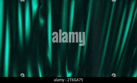 Smaragdgrüner, körniger Hintergrund mit Farbverlauf. Leuchtende Linien in grüner Farbe. Rauschstruktureffekt. Stockfoto