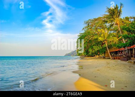 Strand mit tropischen Bäumen auf der Insel Ko Chang. Thailand Stockfoto