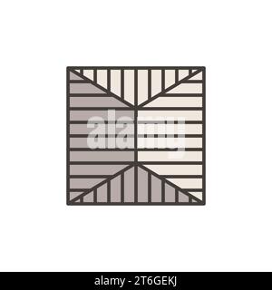 Farbiges Symbol oder Schild für Dachvektorkonzept – Draufsicht Stock Vektor