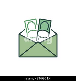 Umschlag mit Bargeld-Vektor-Korruptionskonzept farbiges Symbol oder Logo-Element Stock Vektor