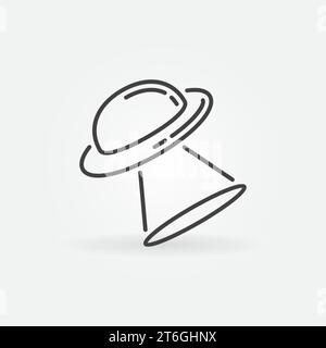 UFO Alien Raumschiff Vektor Konzept Umrisssymbol oder Symbol Stock Vektor