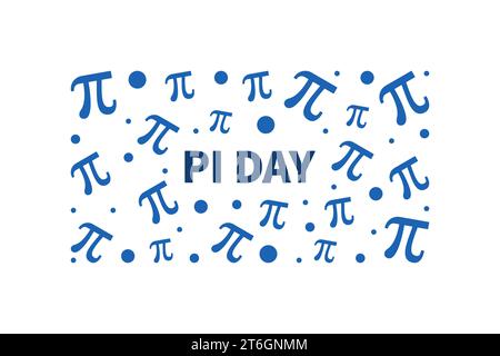 Pi-Tag am 14. März Vektorblaues horizontales Banner - mathematische Konzeptillustration Stock Vektor