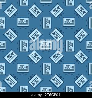 Quadratwurzel von 100 Vektor Mathematik Konzept blaues nahtloses Muster Stock Vektor