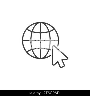 Zeigen Sie den Mauszeiger auf das Symbol „Globe Vector Concept“ (Vektorkonzept) oder das Symbol im Konturstil Stock Vektor