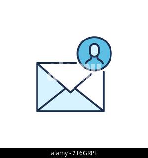 Kreis mit Mann und Umschlagvektor E-Mail-Konzept farbiges Symbol oder Logo-Element Stock Vektor