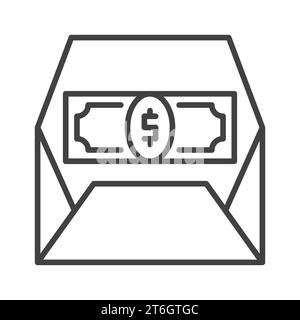 Öffnen Sie den Umschlag mit dem linearen Symbol oder Symbol des USD Money Vector Commision Concept Stock Vektor