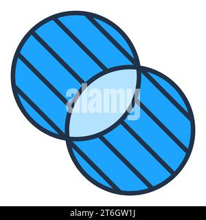 Sich schneidende Kreise Vektor Mathematik Konzept farbiges Symbol oder Zeichen Stock Vektor