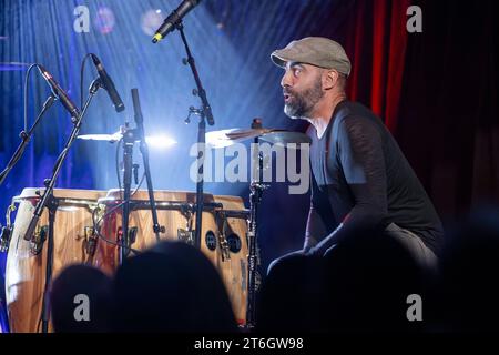 Die spanische Neo-Jazz-Band PATAX mit Jorge PÃ rez Percussion live mit dem Programm Michael Jacksons Flamenco, Latin & Jazz Fusion in den Ostrastudios im Rahmen der Jazztage Dresden. *** Die spanische Neo-Jazz-Band PATAX mit Jorge PÃ rez Percussion live mit dem Programm Michael Jacksons Flamenco, Latin Jazz Fusion in den Ostrastudios im Rahmen der Jazztage Dresden Stockfoto