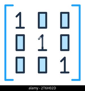 Mathematische Matrix Vektor Mathematik Wissenschaft Konzept farbiges Symbol oder Designelement Stock Vektor