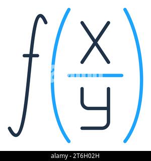 Mathematische Funktionsvektorkonzept farbiges Symbol oder Logo-Element Stock Vektor