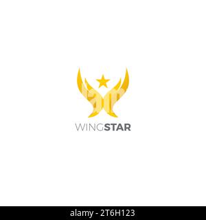 Wing Star-Logo. W Logo-Design Stock Vektor