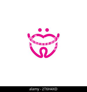Love Smile Dental Logo. Zahnikone Stock Vektor