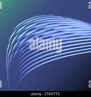 Wunderschöne blaue abstrakte magische Energie elektrische Spirale verdrehte kosmische Feuer-Gitter von Linien, Streifen, Stöcken, Stäben, die auf einem blauen Hintergrund leuchten Stock Vektor