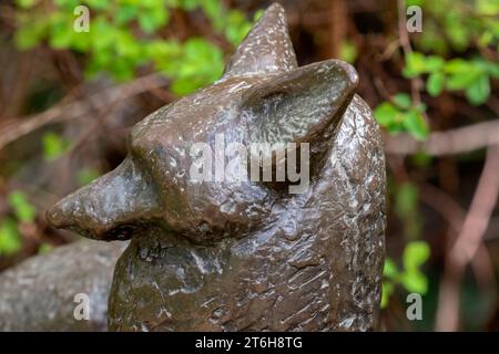 Nahaufnahme Einer Fuchsstatue in Amsterdam, Niederlande 24-3-2023 Stockfoto