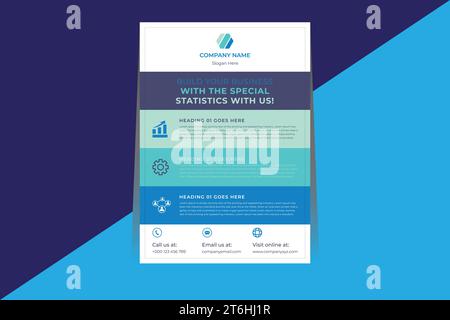 Design-Vorlage für Unternehmensflyer, Design für Geschäftsflyer, Layout für kreative Flyer, Vorlage für Geschäftsberichte für Broschüren, Design für Gree-Cover. Stock Vektor